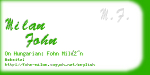 milan fohn business card